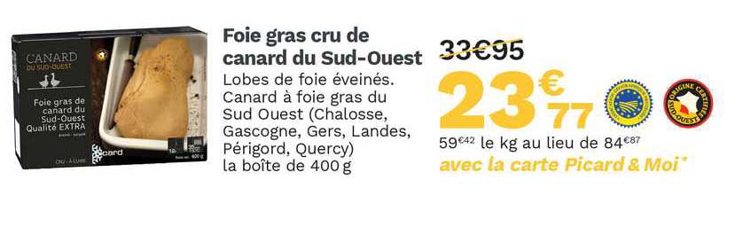 foie gras cru de canard du sud-ouest