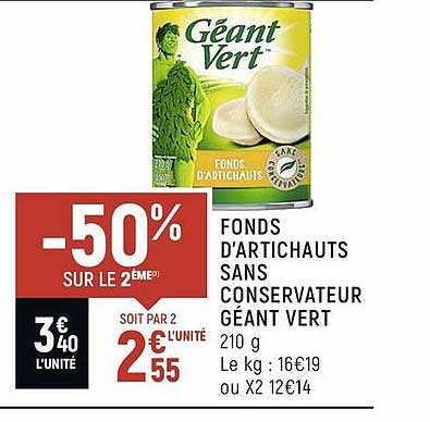 Fonds D'artichauts Sans Conservateur Géant Vert