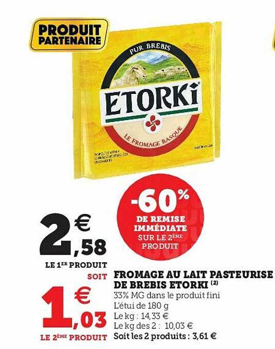 Fromage Au Lait Pasteurisé De Brebis Etorki