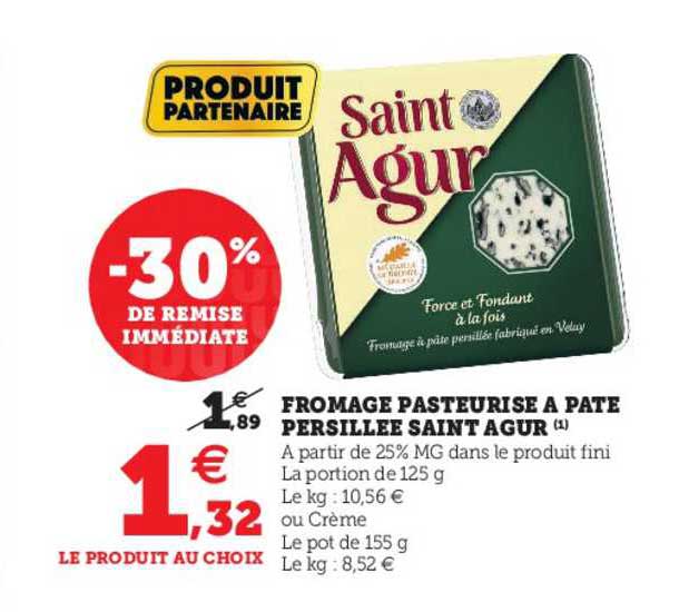 Fromage Pasteurisé à Pâte Persillée Saint Agur