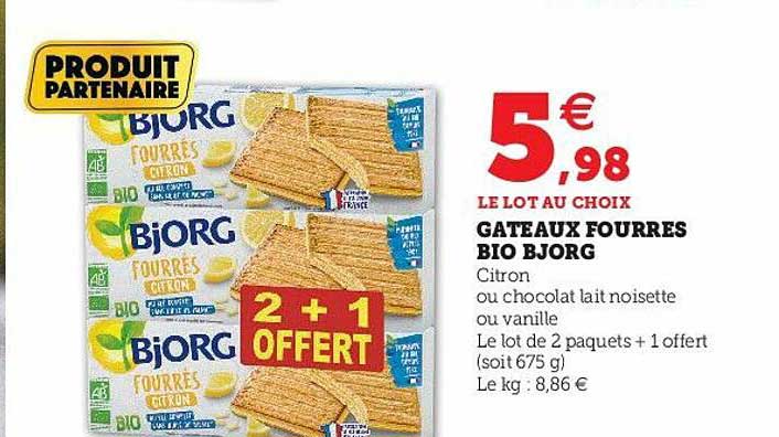 Gâteaux Fourrés Bio Bjorg