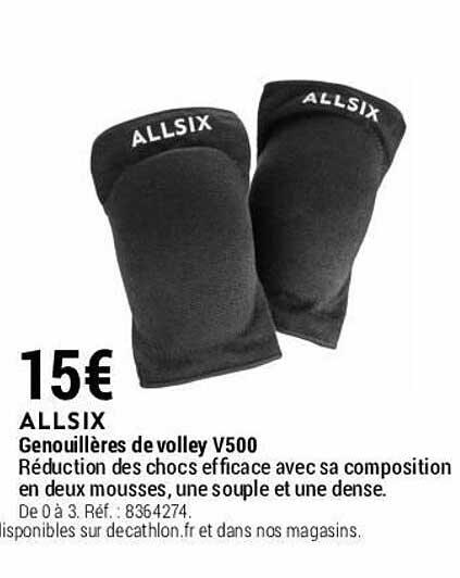genouillères de volley v500 allsix