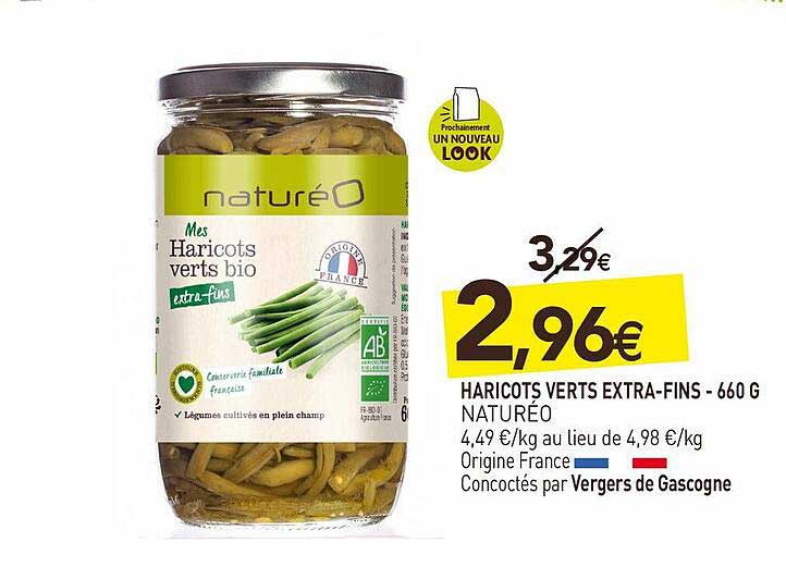 haricots verts extra-fins - 660 g naturéo