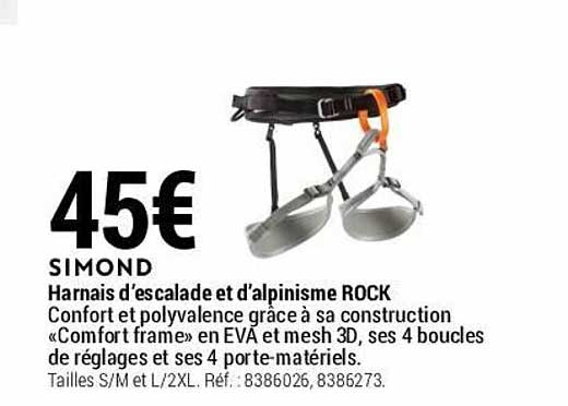 harnais d'escalade et d'alpinisme rock simond