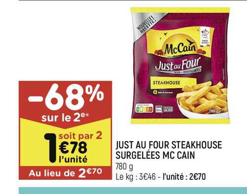 just au four steakhouse surgelées mc cain