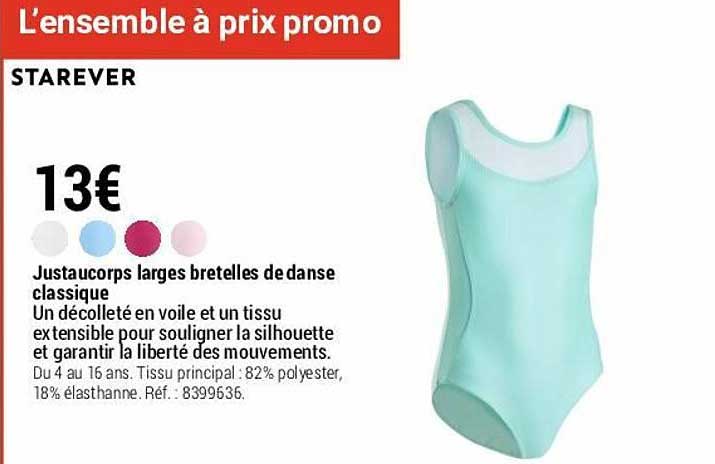 justaucorps larges bretelles de danse classique starever