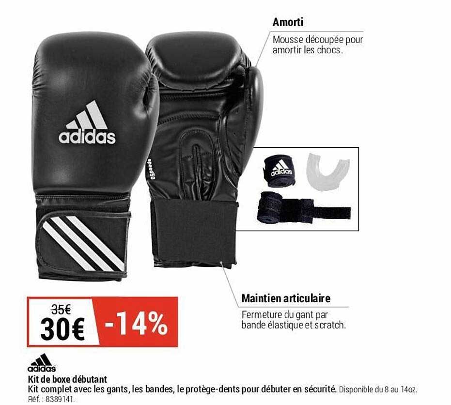 kit de boxe débutant adidas