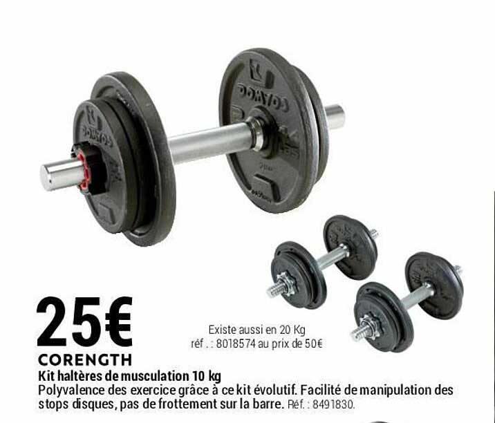 kit haltères de musculation 10 kg corength