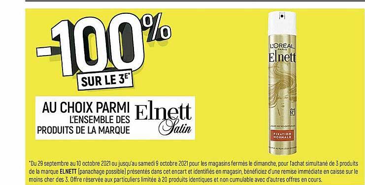 l'ensemble des produits de la marque elnett satin