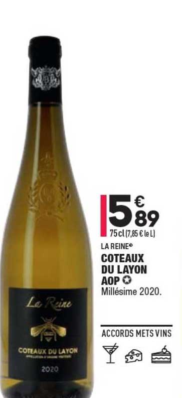 la reine coteaux du layon aop millésime 2020.