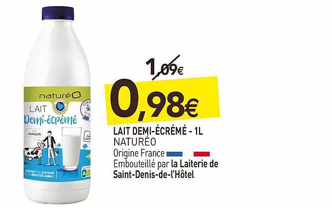lait demi-écrémé - 1 l