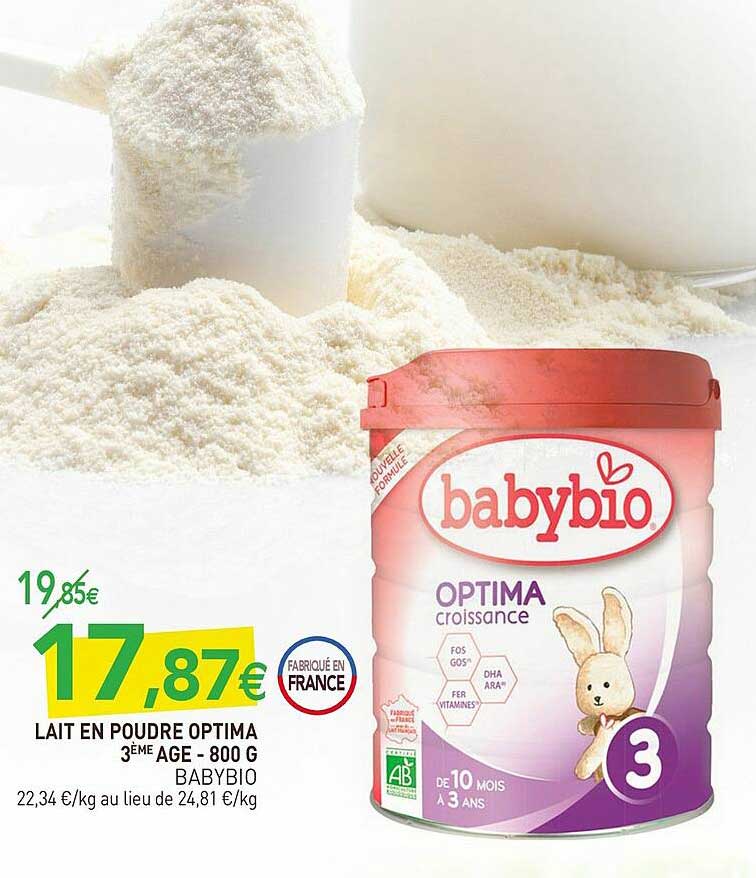 lait en poudre optima 3ème âge - 800 g babybio