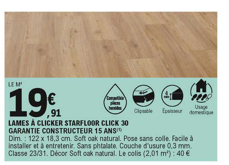lames à clicker starfloor click 30