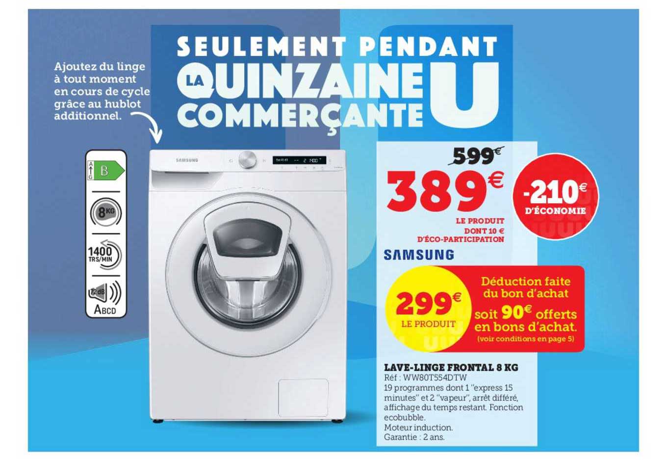 lave-linge frontal 8 kg samsung