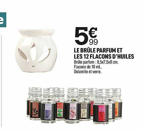 le brûle parfum et les 12 flacons d'huiles