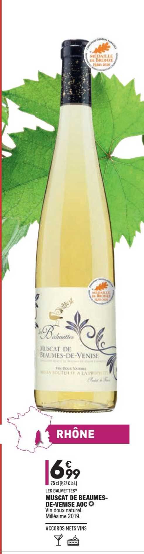 les balmettes muscat de beaumes-de-venise aoc vin doux naturel millésime 2019
