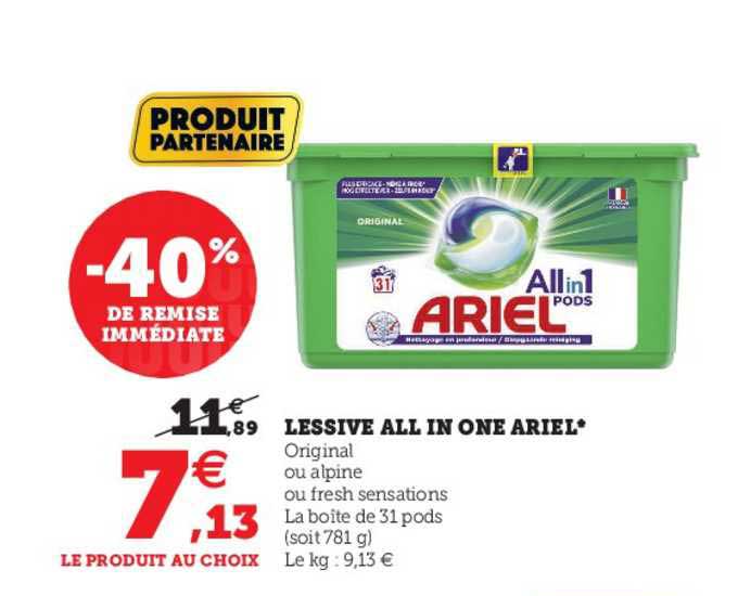 lessive all in one ariel