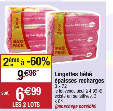 lingettes bébé épaisses recharges