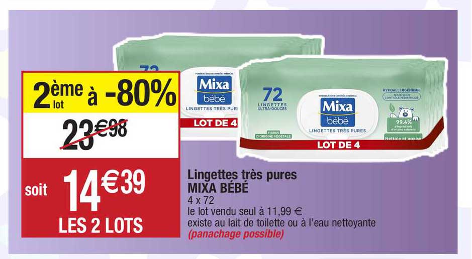 lingettes très pures mixa bébé