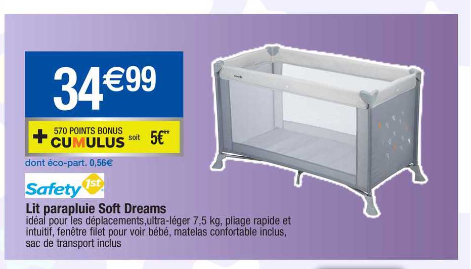 lit parapluie soft dreams safety 1st