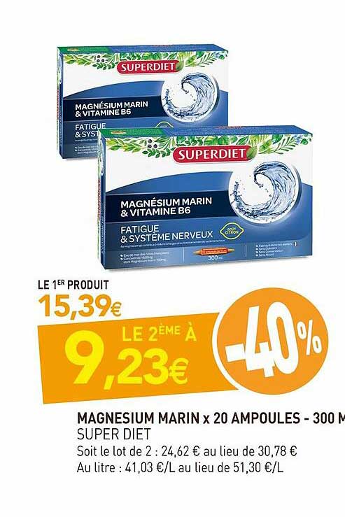 magnesium marin x 20 ampoules - 300 m super diet