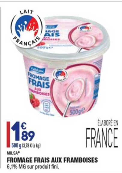 Milsa Fromage Frais Aux Framboises