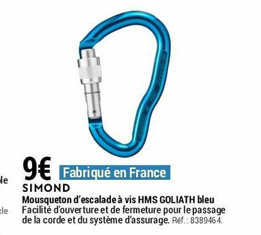 mousqueton d'escalade à vis hms goliath bleu simond