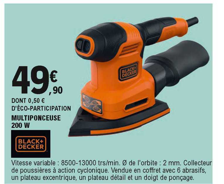 multiponceuse 200 w black + decker