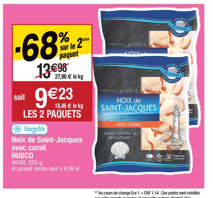 noix de saint-jacques avec corail hubco