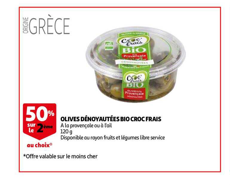 Olives Dénoyautées Bio Croc Frais