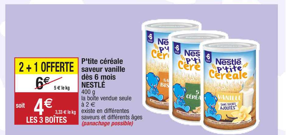 p'tite céréale saveur vanille dès 6 mois nestlé
