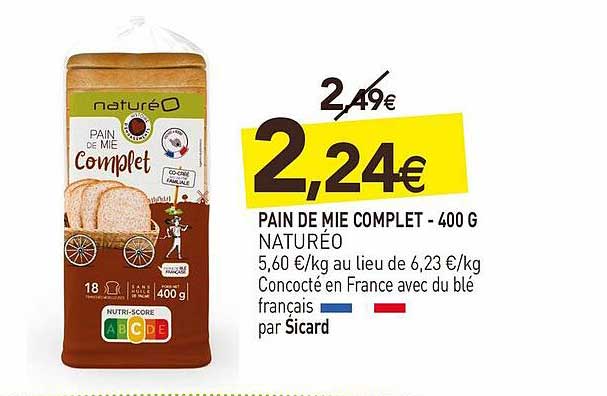 Pain De Mie Complet - 400 G Naturéo