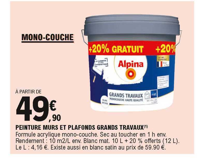 peinture murs et plafonds grands travaux alpina