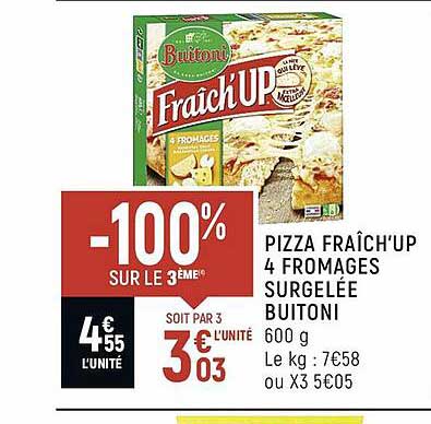 pizza fraîch'up 4 fromages surgelée buitoni