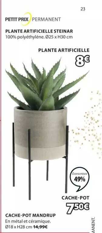 plante artificielle steinar, cache-pot mandrup