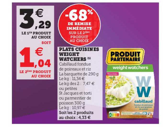 plats cuisinés weight watchers