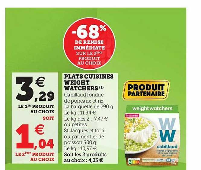 plats cuisinés weight watchers