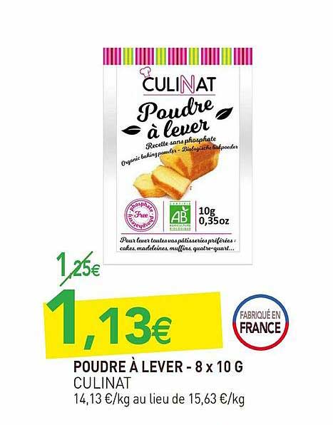 poudre à lever - 8 x 10 g culinat