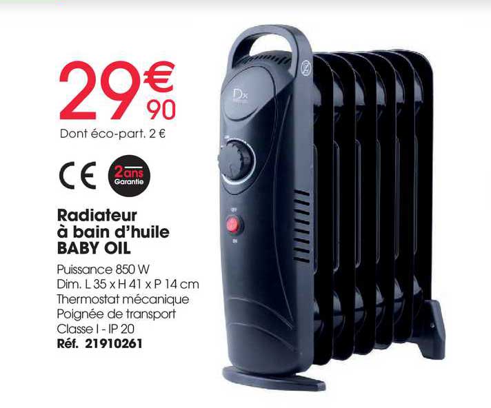 radiateur à bain d'huile baby oil