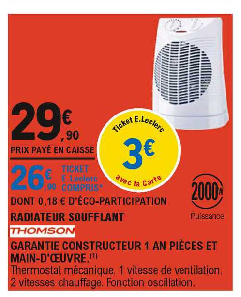 Radiateur Soufflant Thomson
