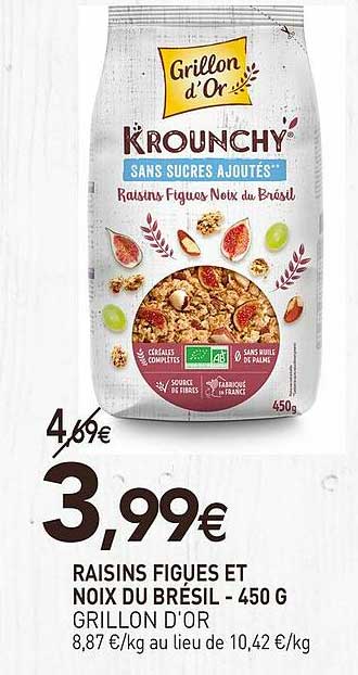raisins figues et noix du brésil - 450 g grillon d'or