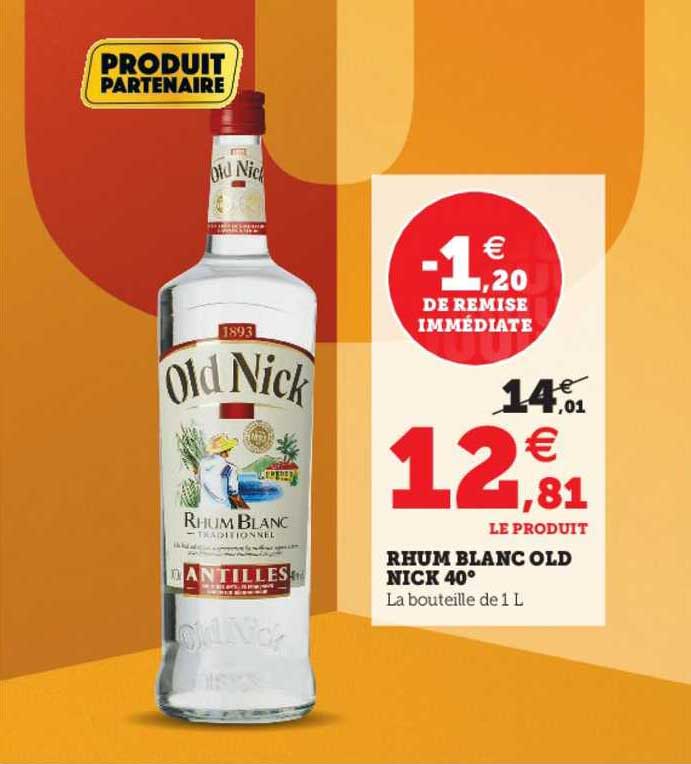 rhum blanc old nick 40°