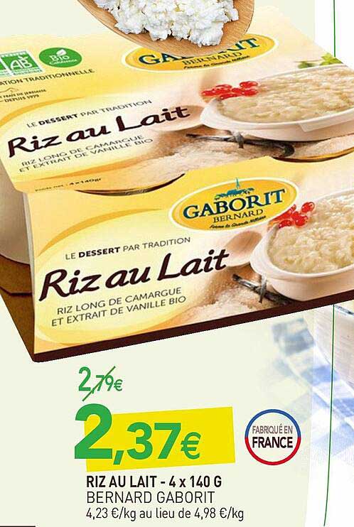 riz au lait - 4 x 140 g bernad gaborit