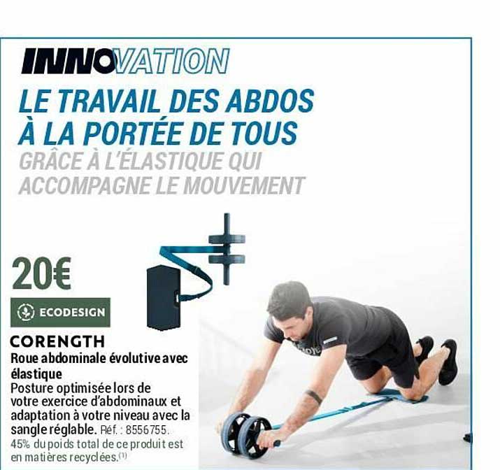 roue abdominale évolutive avec élastique corength