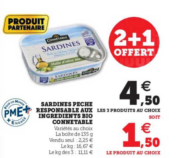Sardines Pêche Responsable Aux Ingrédients Bio Connétable