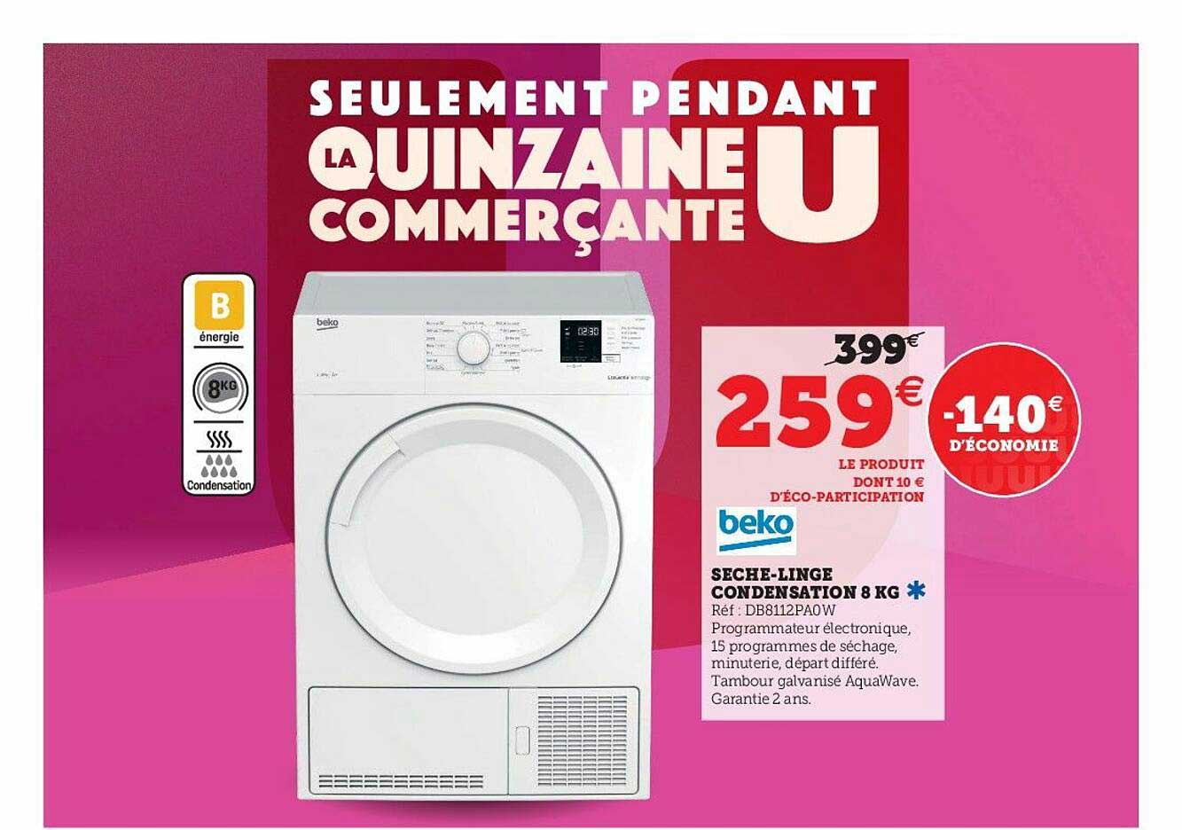 sèche-linge condensation 8 kg beko