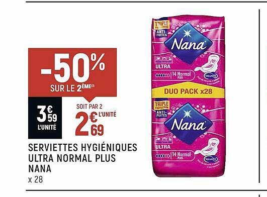 serviettes hygiéniques ultra normal plus nana