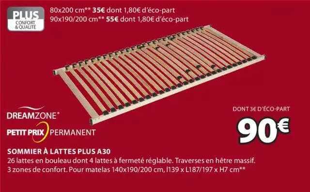 sommier à lattes plus a30 dreamzone