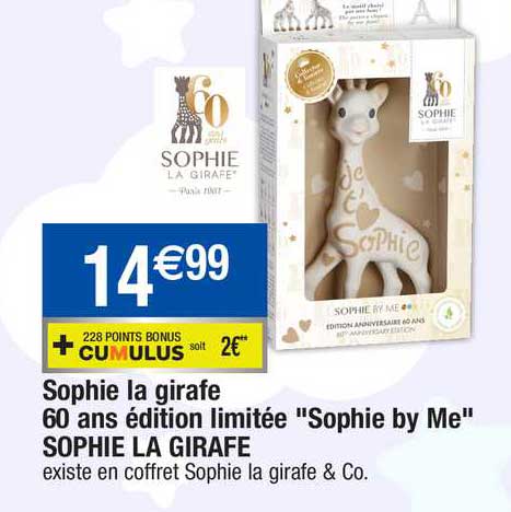 sophie la girafe 60 ans édition limitée "sophie by me" sophie la girafe