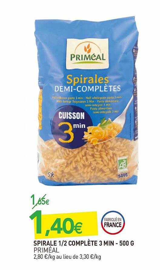 spirale 1-2 complète 3 min - 500 g priméal